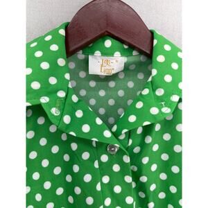 VTG 1970s Polka Dot Top Collared Women’s Small Rockabilly Pinup USA
